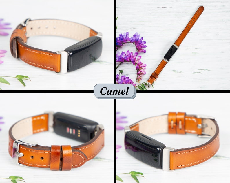 brown leather fitbit inspire 3 2 1 watch band