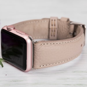 Leather Apple Watch Band, iWatch Strap 40mm 41mm 42mm 44mm 45mm 46mm 49mm, Mink Apple Watch Band for iWatch Series 10 9 8 7 6 5 4 Ultra 2