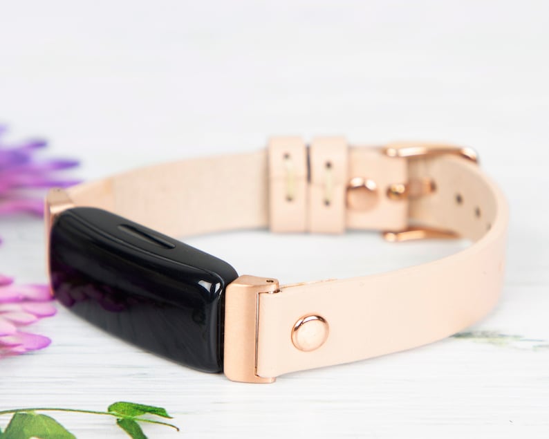 pink leather slim fitbit inspire 3 2 1 band for women