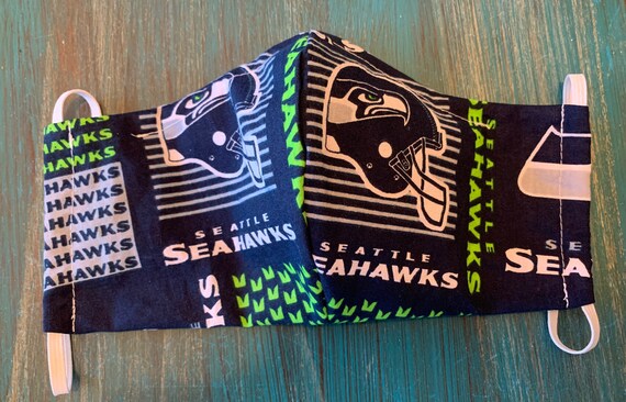 READY TO SHIP!! Men’s Seahawks Face Mask double layer cotton with pocket for filter