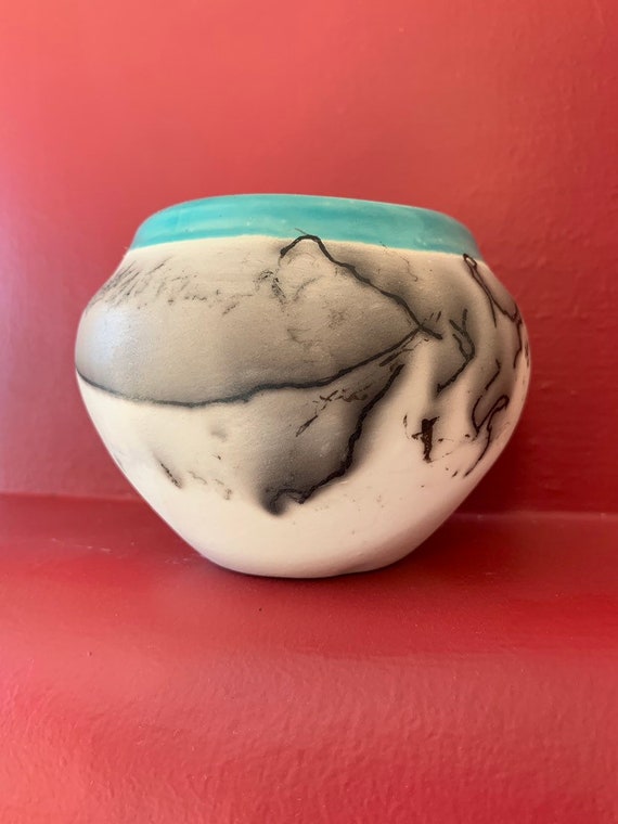 Custom Horse Hair Pottery Small 4" Bowl