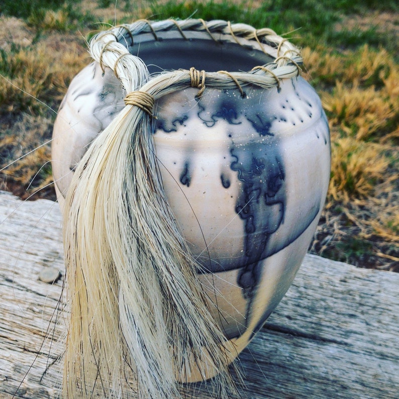 Custom Horse Hair Pottery 10 Vase FREE SHIPPING Etsy