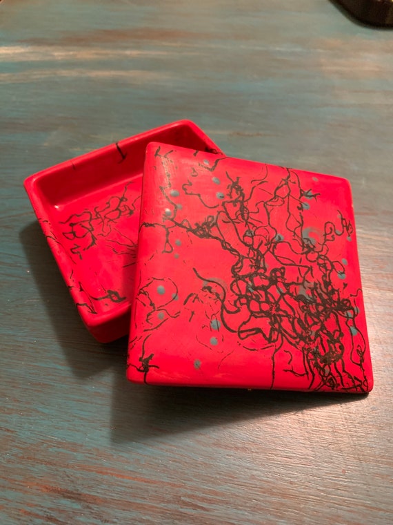 Custom Horse Hair Pottery 5” Ceramic Box FREE SHIPPING