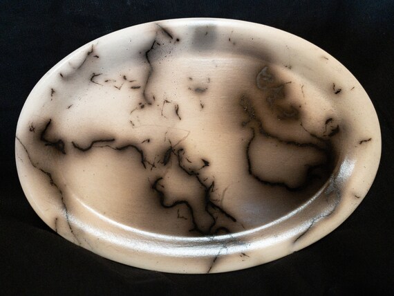Small dish / coin tray fired with horse hair!