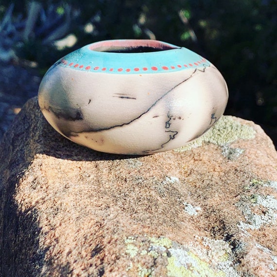 Custom Horse Hair Pottery Small 3 1/2" Bowl