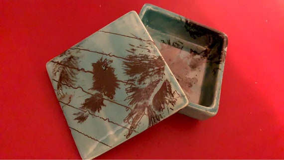 Custom Horse Hair Pottery 4” Ceramic Box
