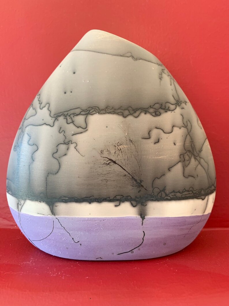 Custom Horse Hair Pottery 6 Vase FREE SHIPPING