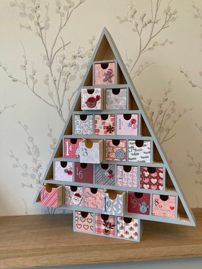 Wooden Christmas Tree Advent Calendar Handmade Bespoke Etsy UK