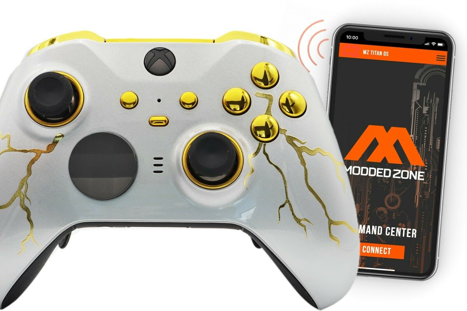  Custom Wireless UN-MODDED PRO Controller compatible with PS5  Exclusive Unique Design (Gold Thunder) : Video Games