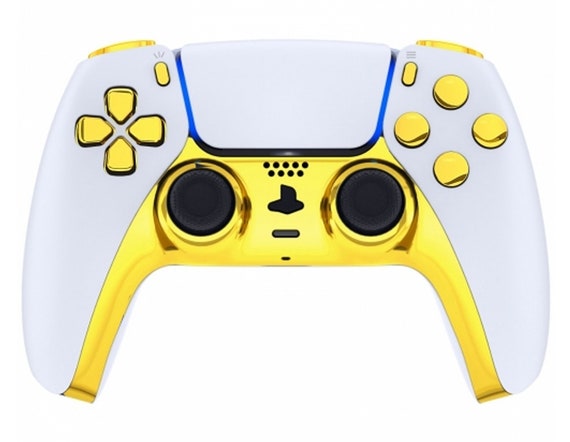 MODDEDZONE Custom Wireless Pro Controller Compatible with PS5 Exclusive Unique Design (Eye Gold)