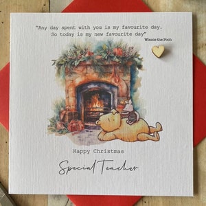 "Weihnachtskarte - ""Winnie the Pooh"" Classic 1:1 - Lehrer - TA - Head - Headteacher - 1: 1 - Headteacher - Personalisiert - Winnie Puuh Classic - "