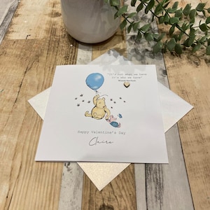 Valentijnsdagkaart Gepersonaliseerd - Vrouw - Echtgenoot - Vriendin Vriendje Partner - Winnie Pooh Klassiek origineel sentiment citaat - Knorretje