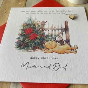 Cartão de Natal com citação original clássica do Ursinho Pooh - Mãe - pais - Babá - Vovó - Mam - Mãe - Pai - Filha - Personalizado