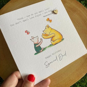 Geburtstagskarte - Mama - Freund - Vater - Kindermädchen - Frau - Tochter - Sohn - Personalisiert - Winnie Puuh Zitat Original -
