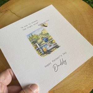 Tarjeta del Día del Padre / Winnie-the-Pooh y Christopher Robin vintage / Cita de A.A. Milne / Ilustración clásica / Tarjeta de un papá considerado