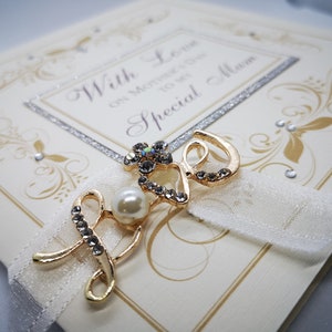 Aniversário | Cartão de aniversário de luxo especial Diamante Sparkly Beautiful Card to Keep opção para caixa -