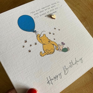Verjaardagskaart - moeder - vriend - vader - oppas - vrouw - dochter - zoon - gepersonaliseerd - Winnie de Poeh Klassiek origineel sentiment citaat -