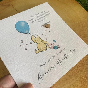Cartão de agradecimento - Professor - TA - Diretor - Diretor de escola - Assistente de ensino individual - Personalizado - Citação original clássica do Ursinho Pooh -