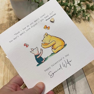 Valentinstag Karte personalisiert - Frau - Ehemann - Freundin Freund Partner - Winnie Pooh Classic Original Sentiment Zitat - Piglet