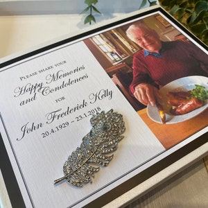 Personalised A5 Book of Condolence | Funeral Signing Book | Funeral Memory Book | Book of Memories |  In Loving Memory | photo of loved one