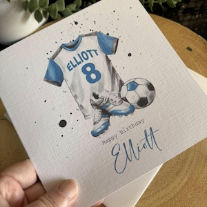 Carte d'anniversaire personnalisée pour garçons, football, football, ami, petit-fils, 8-9, 10, 11, 12, Footie pour le football, garçon fou
