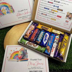 Cadeau et carte de remerciement pour professeur | Cadeau chocolaté pour professeur | Enseignant présent | Cadeau de fin d'année pour professeur | Coffret cadeau boîte aux lettres en chocolat