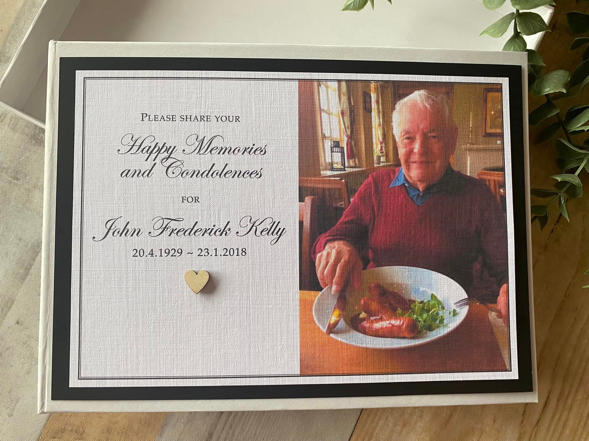 Personalised A5 Book of Condolence | Funeral Signing Book | Funeral ...