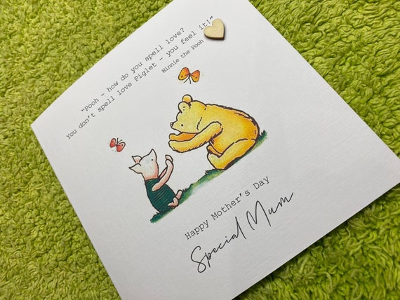 Personalised Winnie the Pooh Mother's Day Card – Classic Sentiment