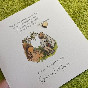 Carte de fête des mères - Maman - Maman - Nanna - Nan - personnalisée - Citation sentiment original classique de Winnie l'ourson -