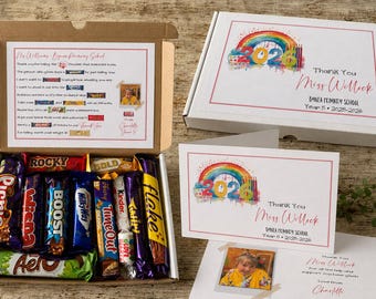 Personalised Chocolate Teacher Gifts - Box with Handmade Card