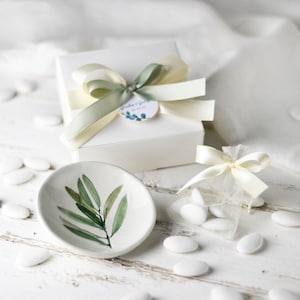 Customizable favors, handmade ceramic plates with imprinted flowers and leaves, handmade favors, READ THE DESCRIPTION image 8