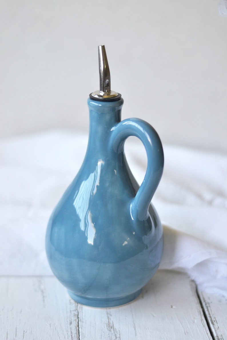 Huilier en céramique coloré fait à la main Blu ottanio
