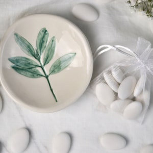 Customizable favors, handmade ceramic plates with imprinted flowers and leaves, handmade favors, READ THE DESCRIPTION image 2