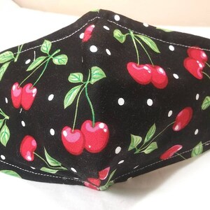 Red Cheery Fruit Cotton Face Mask/Cherry Face Mask/100% Cotton/Made in USA./Unisex Face Mask