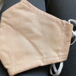 Solid Khaki Cotton Face Mask/Face Cover/100% Cotton/Made in USA./Unisex Face Mask
