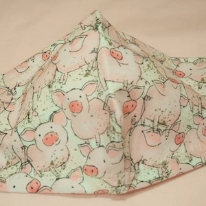Lovely Piggy Cotton Face Mask/Face Covering/100% Cotton/Made in USA./Unisex Face Mask