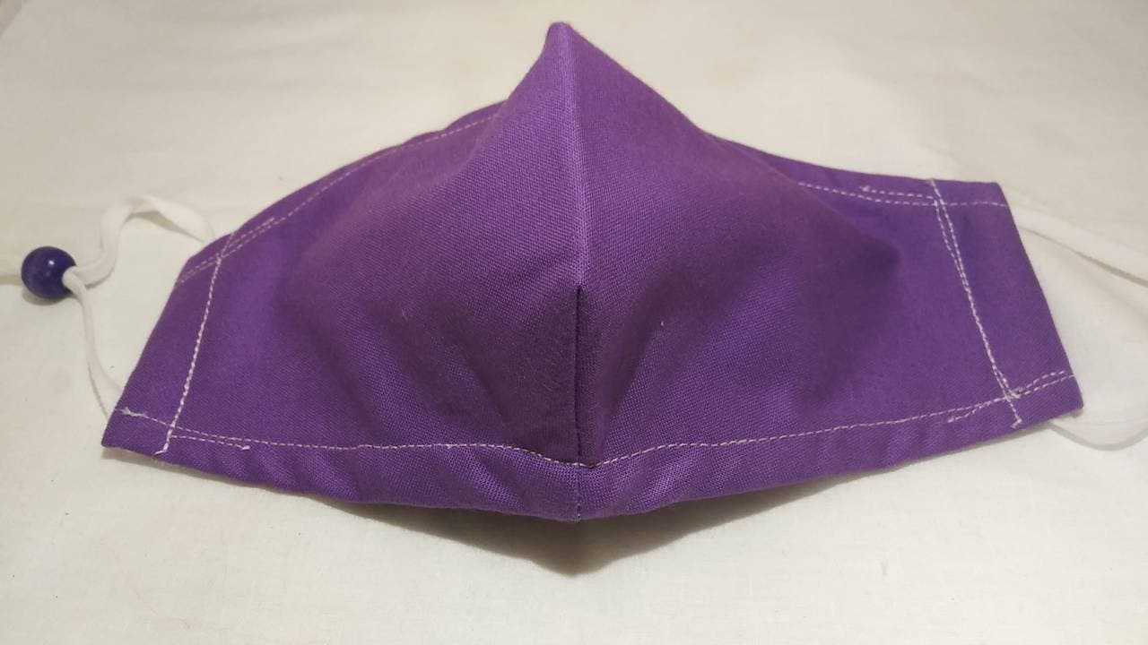 Solid Purple Cotton Face Mask/Purple Face Cover/ Violet face mask/ Plain Purple face mask/ Unisex face mask/100% Cotton/Made in USA./Unisex