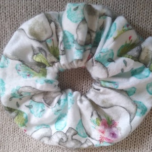 3 Elephant Scrunchies/Animal Scrunchie/Hair accessories, 2&quot; ×5.5&quot;/Cotton/Handmade USA