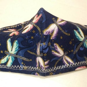 Navy Dragonflies Cotton Face Mask/Dragonfly Face Mask/100% Cotton/Made in USA./Unisex Face Mask