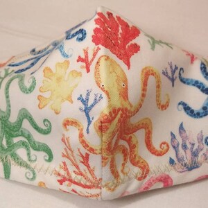 Octopus Mask Cotton Face Mask/Quality Well Made/100% Cotton/Made in USA./Unisex Face Mask