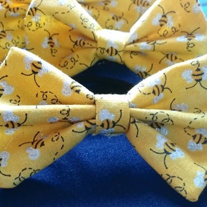 Busy Bee Elastic Hair Tie/Pack of 10 Bee Elastic Ponytail/Bee Hair Bow /Animal Hair Accessary/Handmade USA
