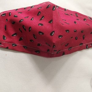 Watermelon Seeds Cotton Face Mask/watermelon Face Cover/ Fruit face mask/ Grocery store face mask/100% Cotton/Made in USA./Unisex Face Mask