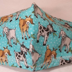 Happy Goats Cotton Face Mask/Face Covering/100% Cotton/Made in USA./Unisex Face Mask