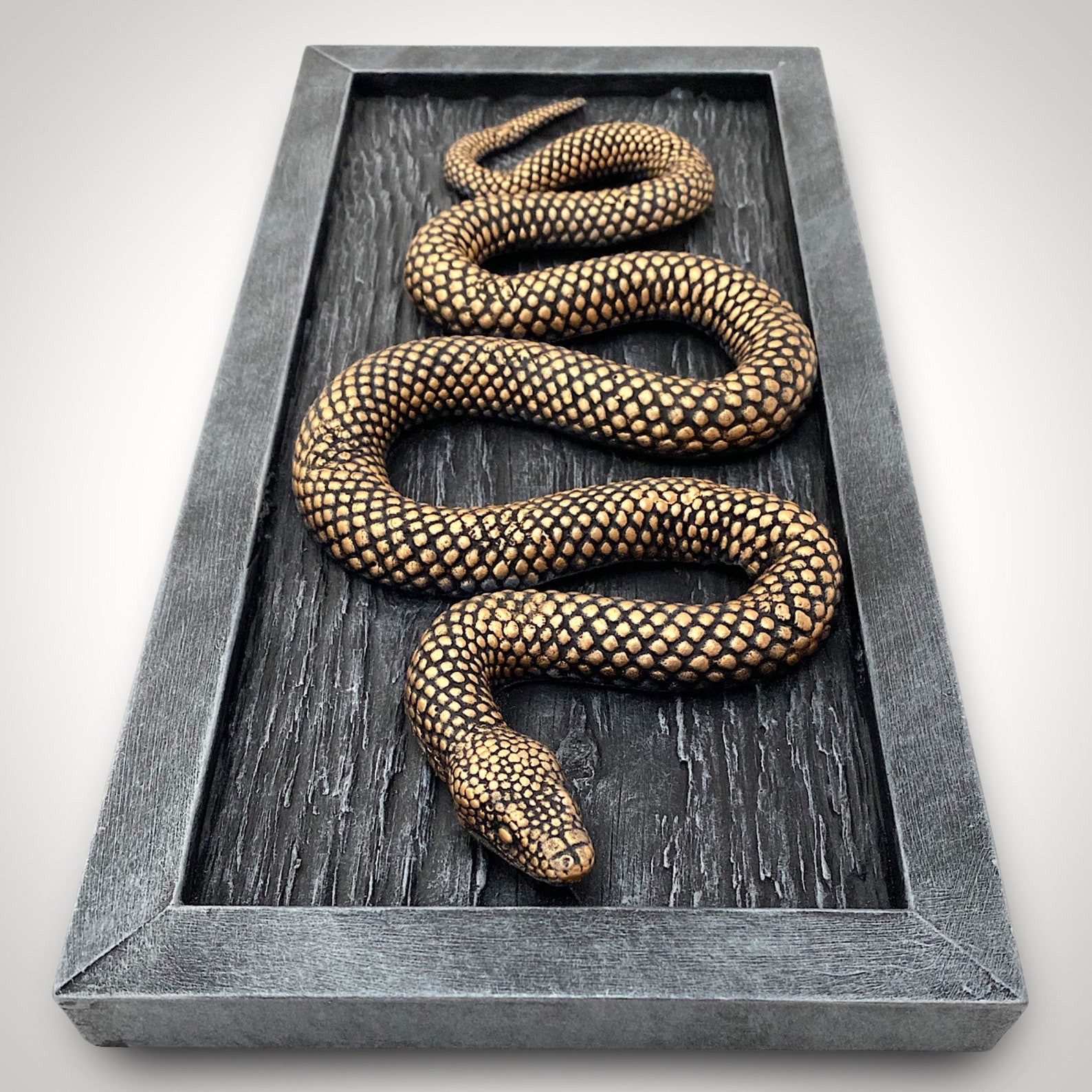 Snake sculpture wall art gold home decor gift acrylic snake Etsy