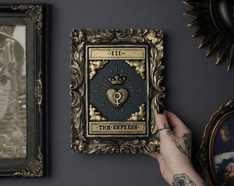Empress Tarot Card Wall Art - Black Gold Original Gothic Home Decor