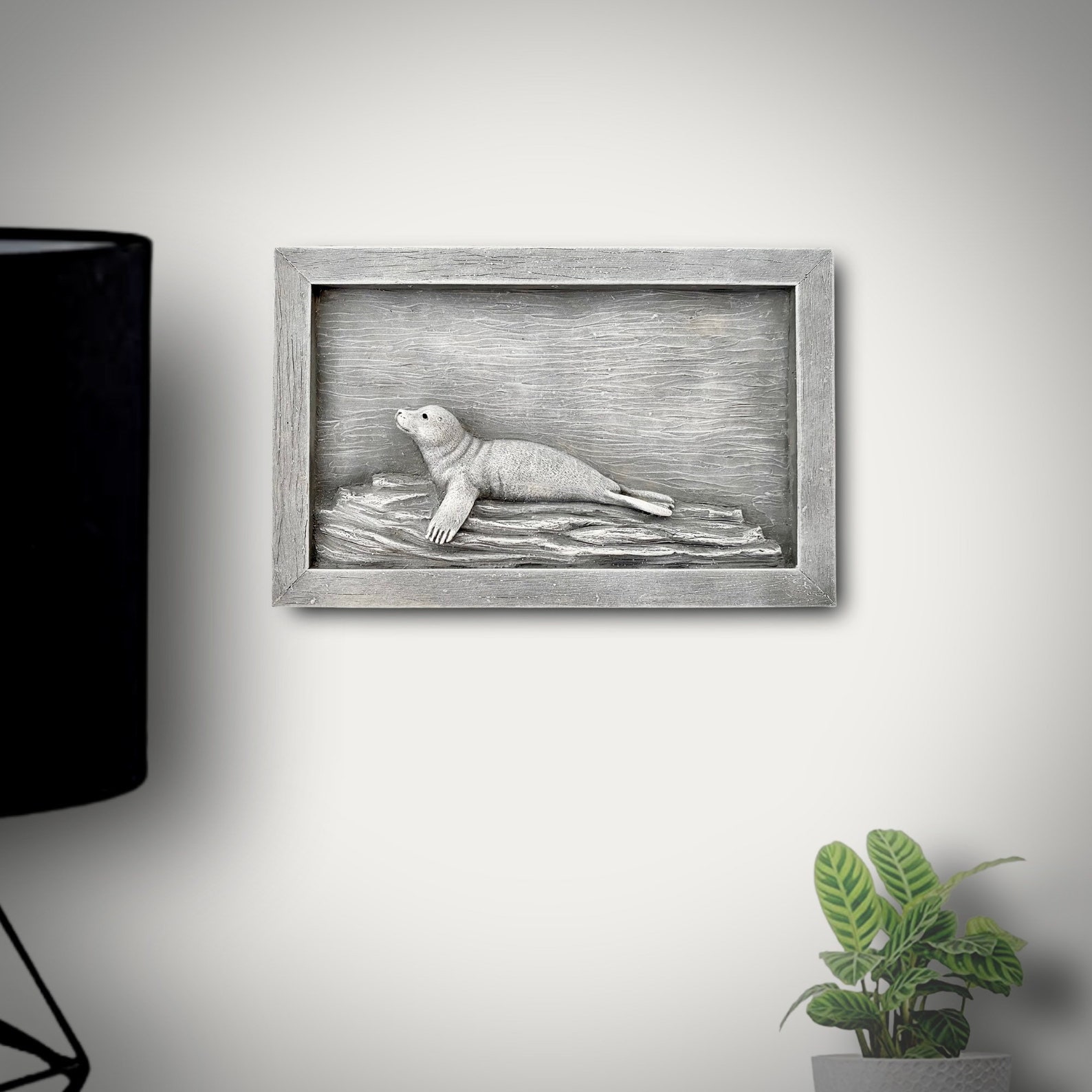 Seal sculpture wall art highly detailed hand painted Etsy