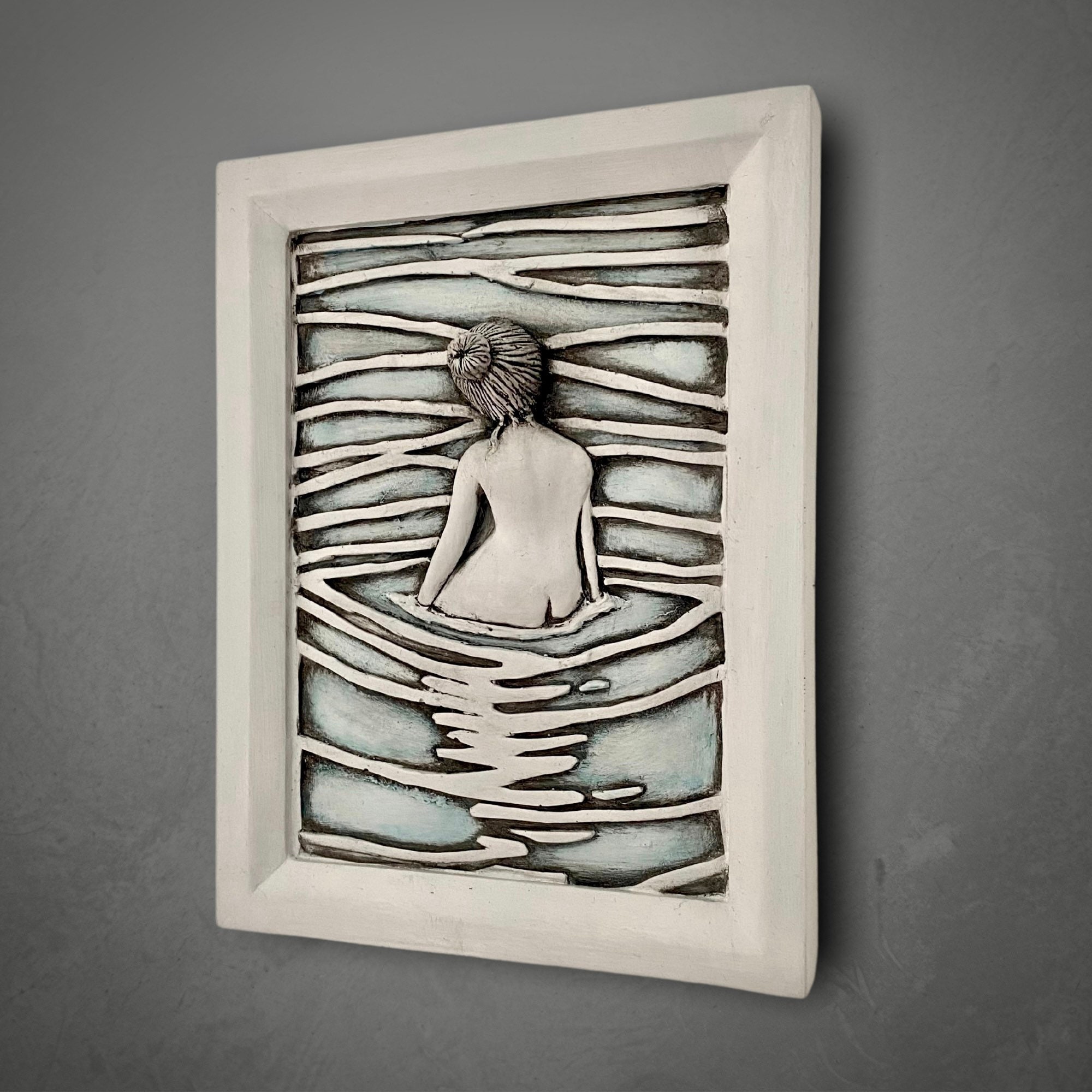 Female wall art sculpture highly detailed hand painted Etsy