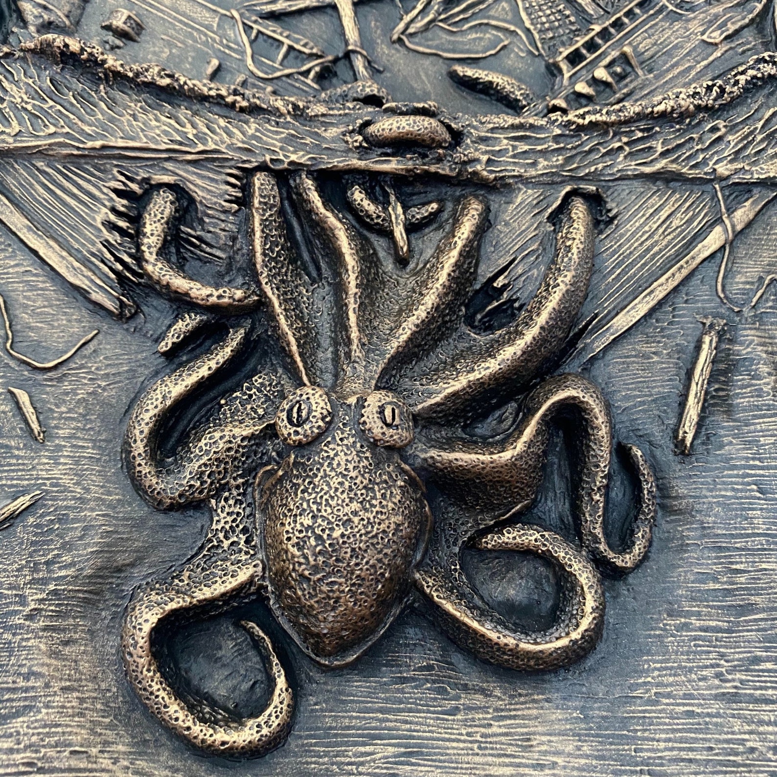 Kraken sculpture wall art highly detailed hand painted Etsy