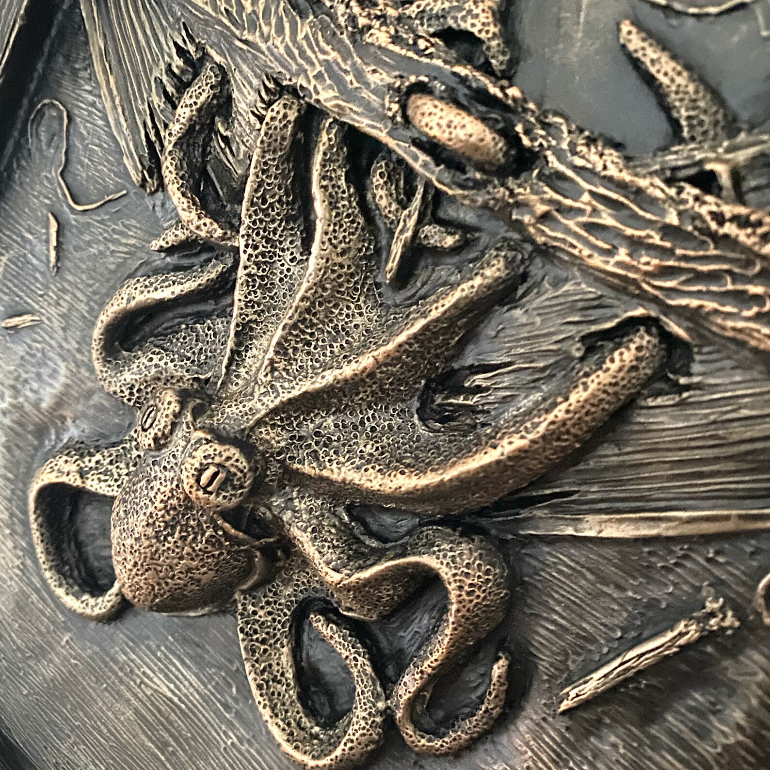 Kraken sculpture wall art highly detailed hand painted Etsy