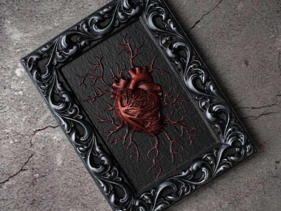 Anatomical Heart Wall Art: Gothic Home Decor, Handmade Sculpture
